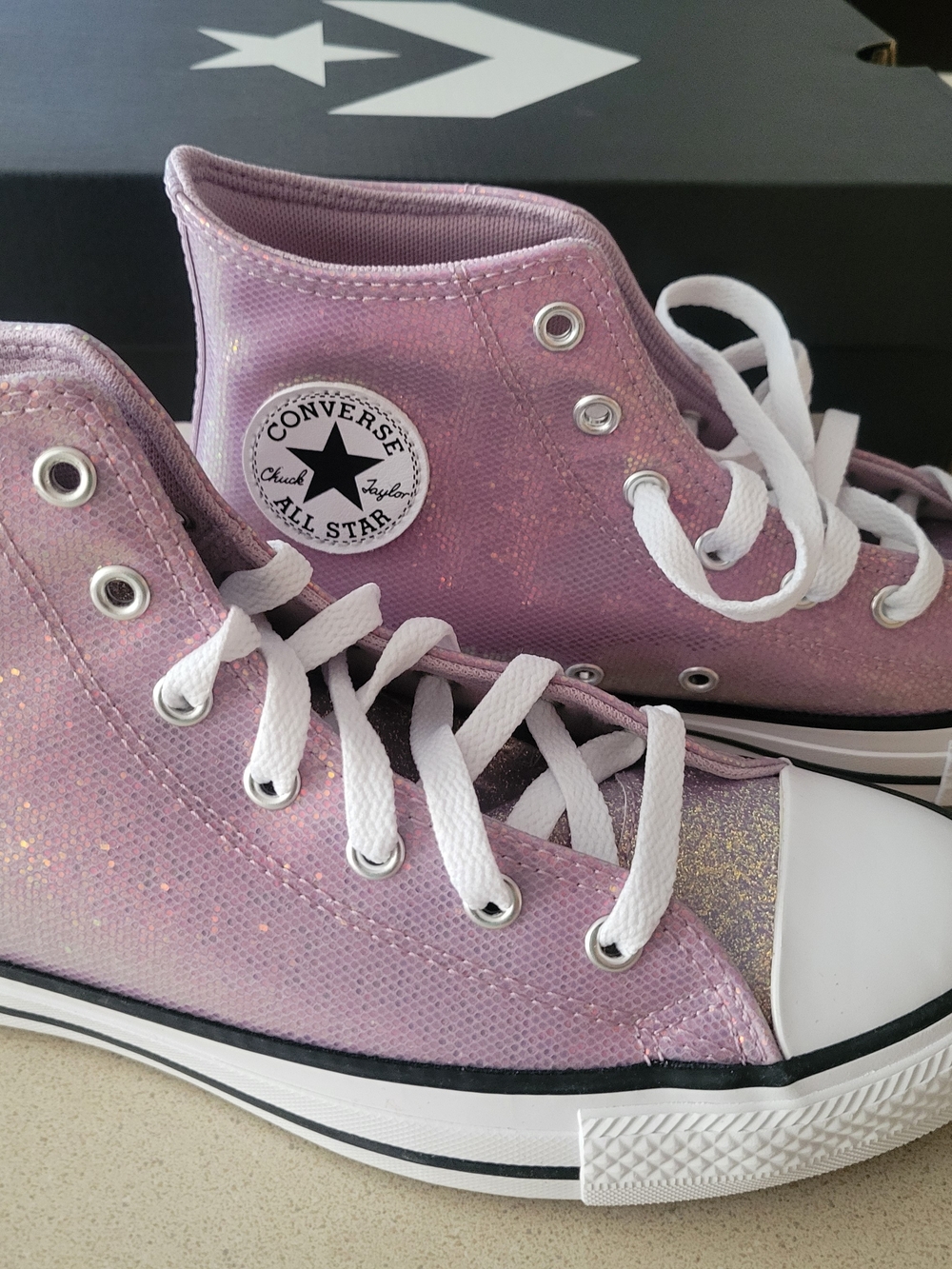 Converse Womens Chuck Taylor All Star High Top - Sparkle Pink